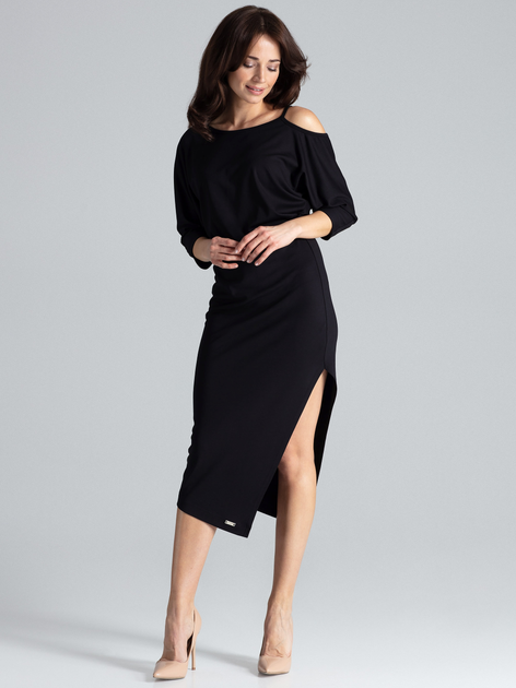 Sukienka damska Lenitif K479 L Czarna (5902194352581) - obraz 3