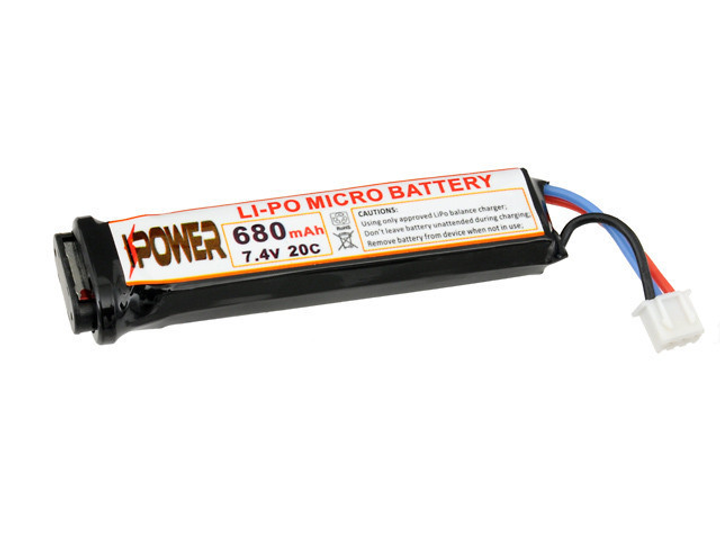 АКБ LI-PO 680MAH 7,4 V 20C MICRO AEP для електричних пістолетів CM030, CM121, CM122, CM123, CM125 [IPOWER] - зображення 2