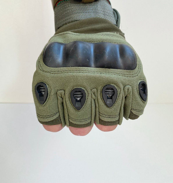 Тактические перчатки без пальцев олива размер XL - изображение 1