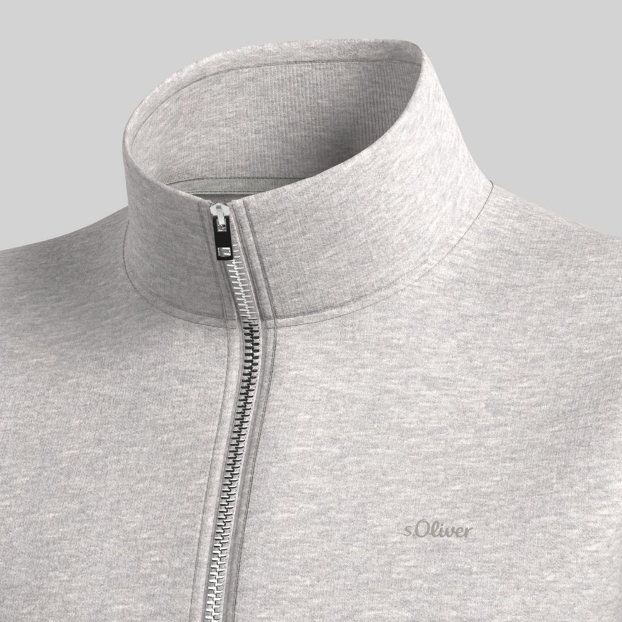 Толстовка на блискавці чоловіча s.Oliver Sweatshirt Jacke langarm 10.3.11.14.141.2138655-90W1 M Сіра (4099974732839) - зображення 5