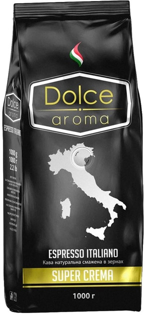 Акция на Кава в зернах Dolce Aroma Super Crema 1 кг от Rozetka
