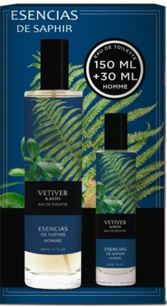 Набір для чоловіків Saphir Esencias Vetiver & Moss Men Туалетна вода 150 мл+ 30 мл (8424730032568) - зображення 1