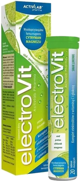 Електроліти ActivLab ElectroVit 20 таблеток Лайм (5903260902600) - зображення 1