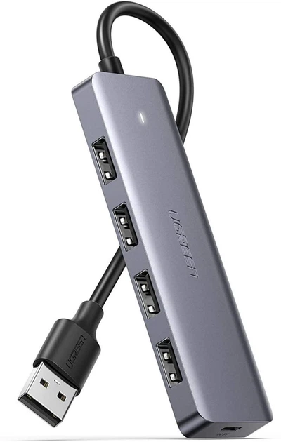 USB-хаб Ugreen портативный тонкий 4-портовый концентратор USB 3.0 hub 16СМ Black (CM219) - изображение 10