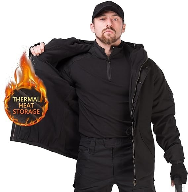 Мужская военная зимняя тактическая ветрозащитная куртка на флисе G8 HAN WILD - Black Размер M - изображение 1