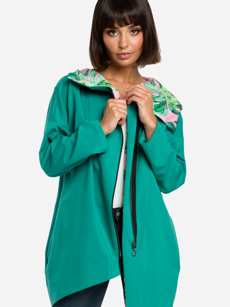 Толстовка на блискавці з капюшоном жіноча BeWear B091 S-M Зелена (5903068418471) - зображення 1