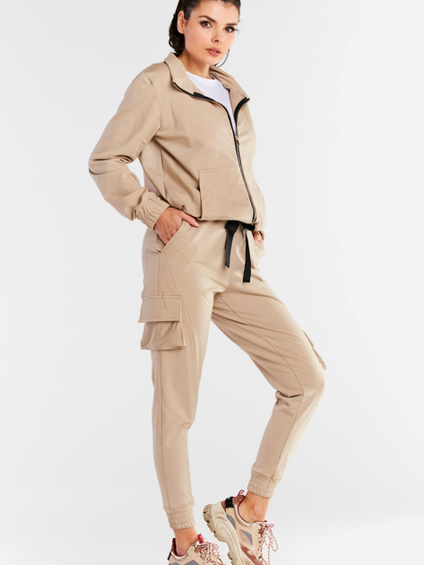 Spodnie dresowe damskie Infinite You M247 1104141 L-XL Beżowe (5902360555389) - obraz 4