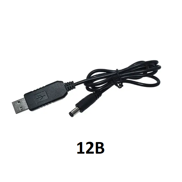 Кабель повышающий USB 5V - DC to 12V, для подключения Wi-Fi роутера и др. от повербанка - Фото 1 Кабель повышающий USB 5V - DC to 12V, для подключения Wi-Fi роутера и др. от повербанка - изображение 1
