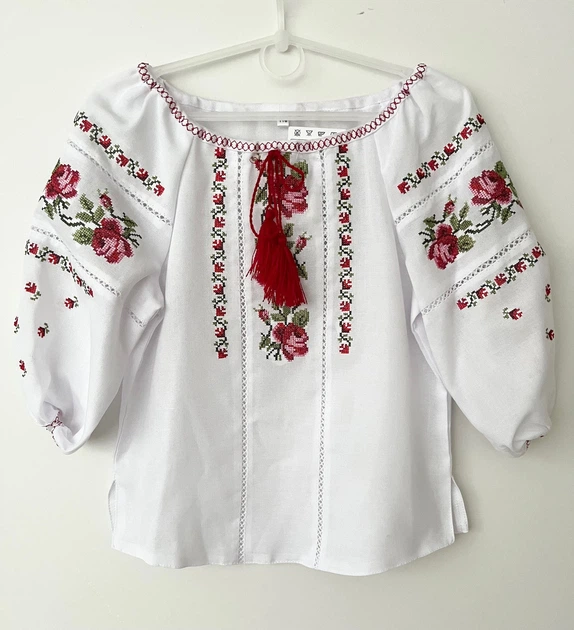 Вишиванка для дівчинки Olana Христина полотно білий 140 - Фото 1 Вишиванка для дівчинки Olana Христина полотно білий 140 - изображение 1