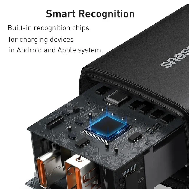Сетевое зарядное устройство Baseus Dual Quick Charger Type c (PD)+ USB (QC3.0) 20w - изображение 7