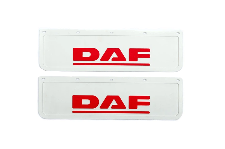 Брызговики передние Daf рельефная надпись белые 65*22 10047 - изображение 2