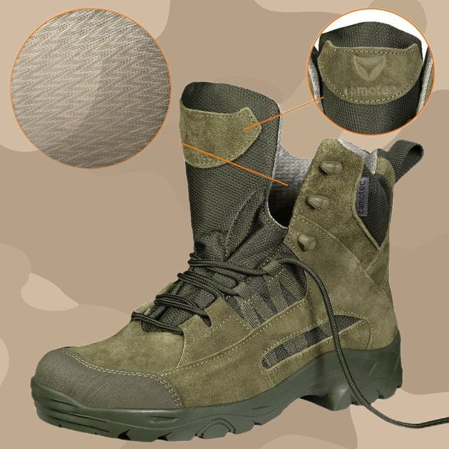 Берцы тактические Camotec Oplot 2.0 Olive/ Ботинки военные мужские нубук зима/ 44 р - изображение 1
