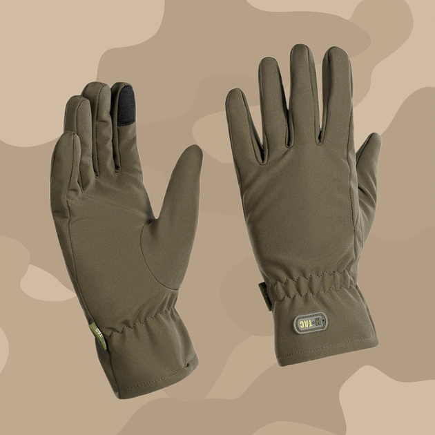 Тактичні рукавички M-Tac Winter Soft Shell Olive, Зимові військові рукавички, Теплі стрілецькі рукавички, S - зображення 1