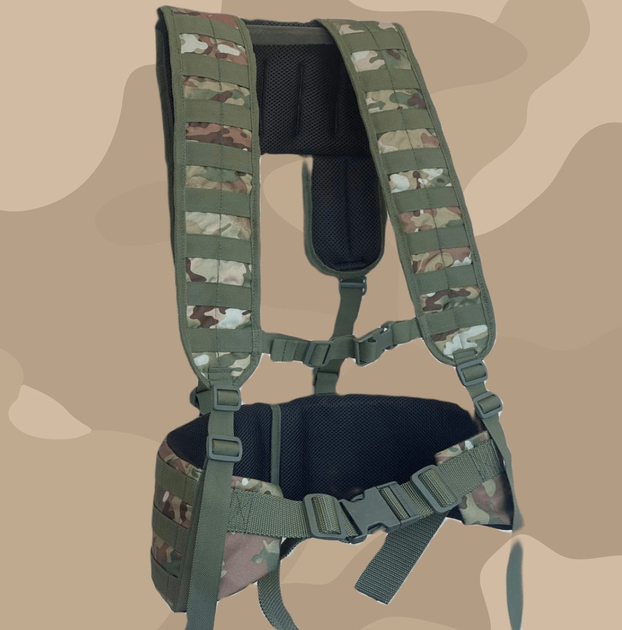 Ременно-плечевая система (разгрузка), РПС для военных, Разгрузочный жилет РПС MOLLY, мультикам, M - изображение 1
