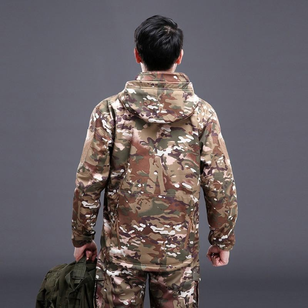 Тактическая мужская куртка Pave Hawk PLY-6 Camouflage CP с капюшоном и карманами сзади taktical, XXL - изображение 2