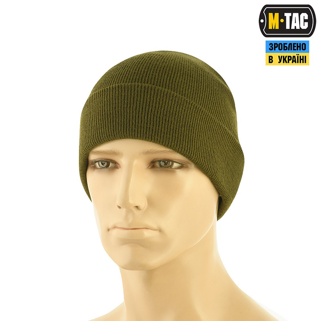 M-Tac шапка тонкая вязка 100% акрил Olive, L-XL - изображение 2