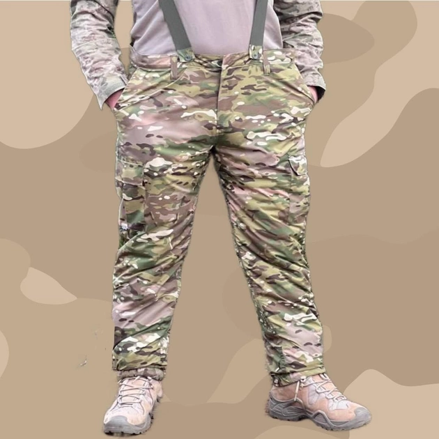 Зимові штани фірми ATTACK /Тактичні зимові штани /Військові штани камуфляж/ Синтепон + фліс, XL - зображення 1