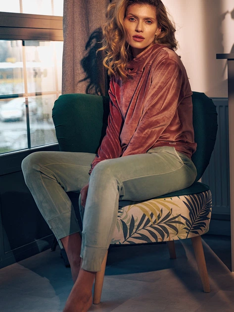 Bluza damska z kapturem elegancka Figl M745 S Ciemnoróżowa (5902194386838) - obraz 6