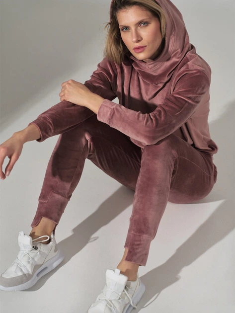 Bluza damska z kapturem elegancka Figl M745 S Ciemnoróżowa (5902194386838) - obraz 5