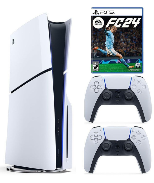 Приставка PS5 Slim с Blu-Ray приводом + доп джойстик + EA SPORTS FC 24 ...