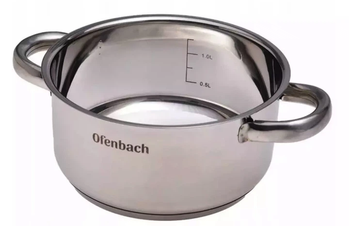 Кастрюля 1,5 л Ofenbach Vizo из нержавеющей стали с крышкой для индукционной и газовой плит - изображение 3