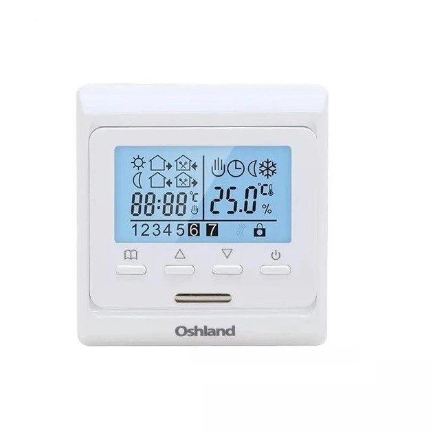 Терморегулятор для теплого пола программируемый OSHLAND М6 Белый (HbP050695) - изображение 6