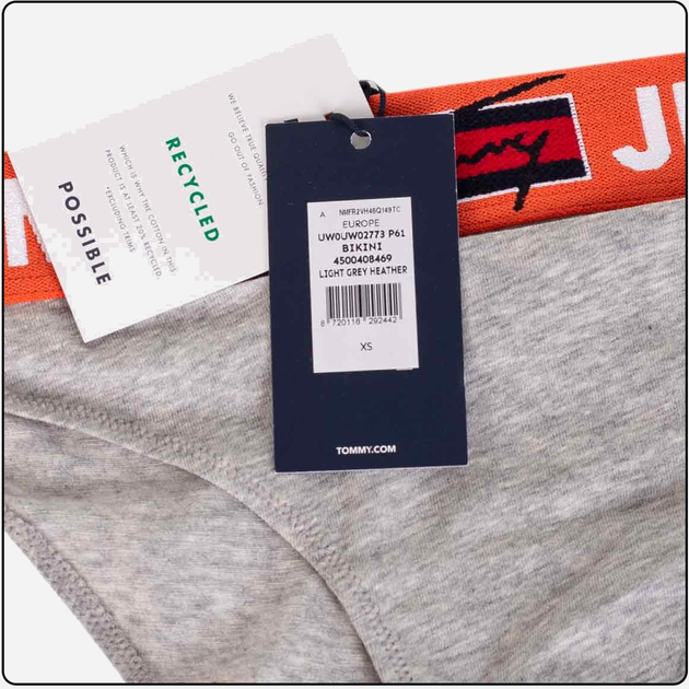 Majtki figi damskie bawełniane Tommy Hilfiger Jeans UW0UW02773P61 S Szare (8720116292497) - obraz 4