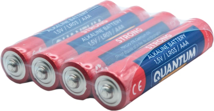 Лужна батарея Quantum Strong LR03/AAA 4шт/уп shrink (6973467010018) - Фото 4 Лужна батарея Quantum Strong LR03/AAA 4шт/уп shrink (6973467010018) - зображення 4
