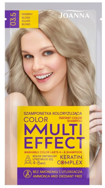 Фарбувальний шампунь Joanna Multi Effect Color 03.5 Срібний блонд 35 г (5901018020729) - зображення 1