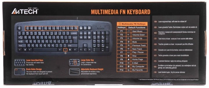 Клавіатура A4Tech KB-720 USB Black дротова - изображение 4