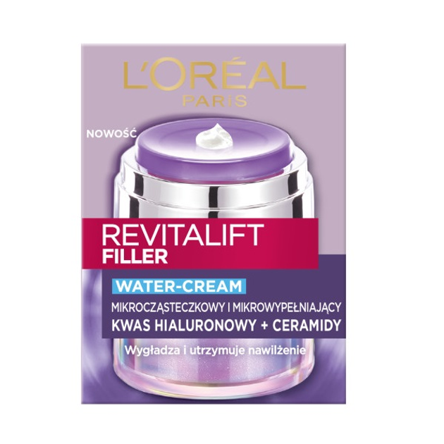 Krem do twarzy L'Oreal Paris Revitalift Filler Water-Cream ujędrniający 50 ml (3600524070649) - obraz 1