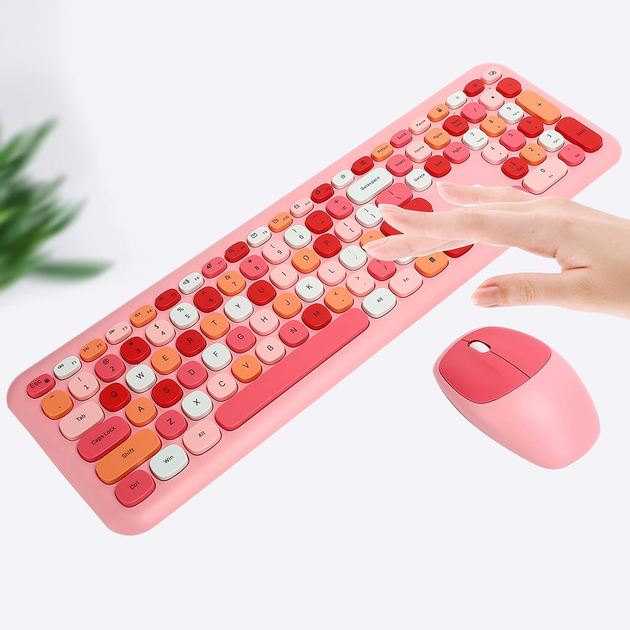 Комплект бездротовий VHG Mofii 666 Pink, клавіатура + миша - изображение 2