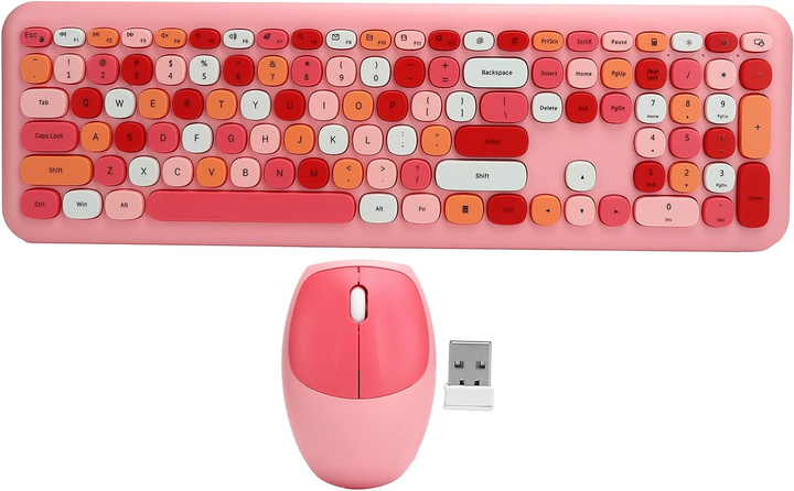 Комплект бездротовий VHG Mofii 666 Pink, клавіатура + миша - изображение 6