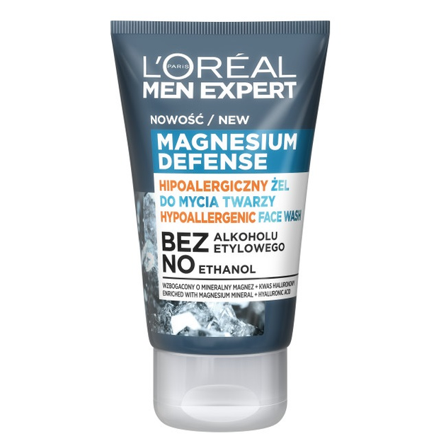 Żel do mycia twarzy L'Oreal Paris Men Expert Magnesium Defense hipoalergiczny 100 ml (3600524032142) - obraz 1