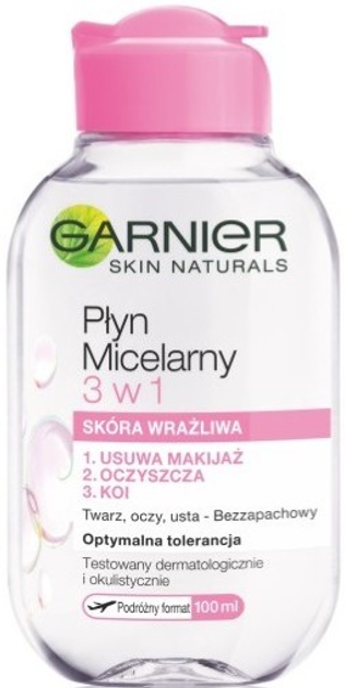 Płyn micelarny Garnier Skin Naturals 3 w 1 do cery wrażliwej 100 ml (3600542081368) - obraz 1