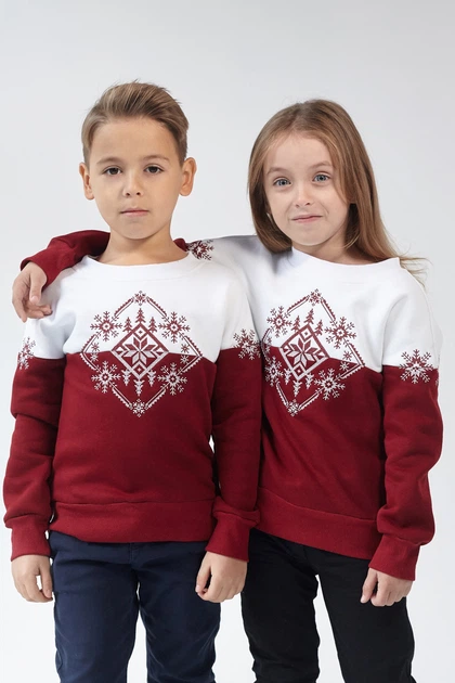 Різдвяний світшот для хлопчика Сніжинка Burgundy 116 UKRS-6615Х UkrGlamour - Фото 2 Різдвяний світшот для хлопчика Сніжинка Burgundy 116 UKRS-6615Х UkrGlamour - изображение 2