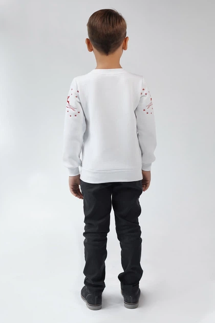 Різдвяний світшот для хлопчика Олені White 146 UKRS-6613Х UkrGlamour - изображение 4
