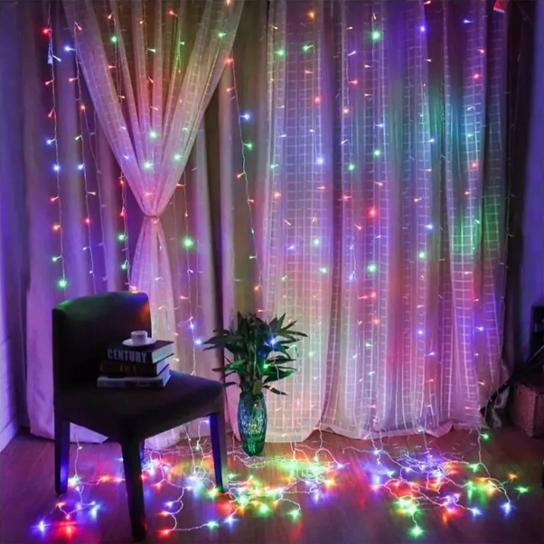 Гирлянда светодиодная Штора 2х2 м 160 LED мультик - Фото 5 Гирлянда светодиодная Штора 2х2 м 160 LED мультик - изображение 5