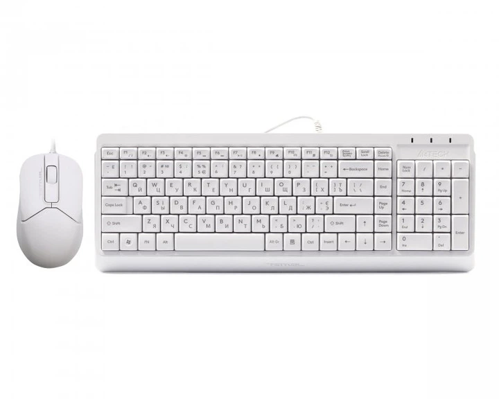 Клавіатура+миша A4Tech F1512 White USB - Фото 1 Клавіатура+миша A4Tech F1512 White USB - изображение 1