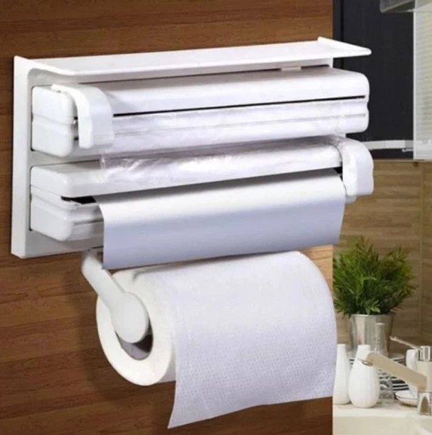 Кухонный диспенсер органайзер для кухни Kitchen Roll Triple Paper Dispenser держатель полотенец пищевой пленки и фольги Happy Home ART 6888 - Фото 1 Кухонный диспенсер органайзер для кухни Kitchen Roll Triple Paper Dispenser держатель полотенец пищевой пленки и фольги Happy Home ART 6888 - изображение 1