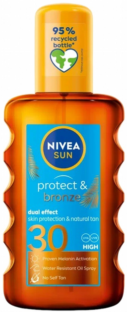 Масло для засмаги w sprayu Nivea Sun Protect & Bronze активація природної засмаги SPF 30 200 мл (5900017077529) - зображення 1