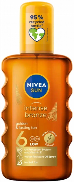 Масло для засмаги Nivea Sun каротиновий спрей SPF 6 200 мл (5900017049564) - зображення 1