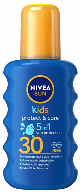 Спрей для дітей Nivea Sun Kids Kids Protect & Care захист на сонці SPF 30 200 мл (5900017067766) - зображення 1