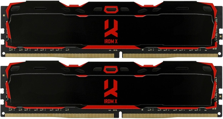 Оперативна память Goodram DDR4-2666 16384MB PC4-21300 (Kit of 2x8192) IRDM X Black (IR-X2666D464L16S/16G) - зображення 1