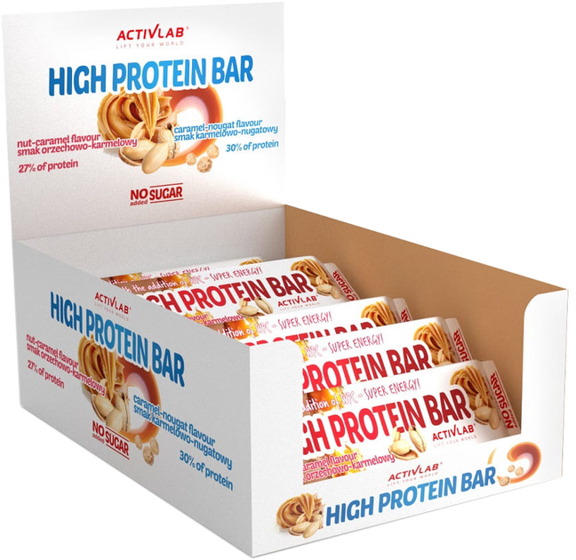 Baton proteinowy ActivLab High Whey Protein Bar 24 x 49 g Karmel-Peanut (5907368824383) - obraz 1