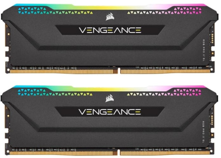Оперативна память Corsair DDR4-3200 32768MB PC4-25600 (Kit of 2x16384) Vengeance RGB PRO SL Black (CMH32GX4M2Z3200C16) - зображення 1