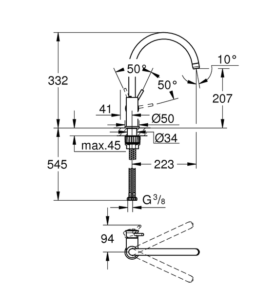 Змішувач кухонний GROHE Start Classic 31553001 - зображення 13