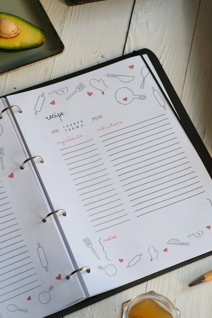 Книга для записи кулинарных рецептов "Recipe book" кулинарный блокнот с ...