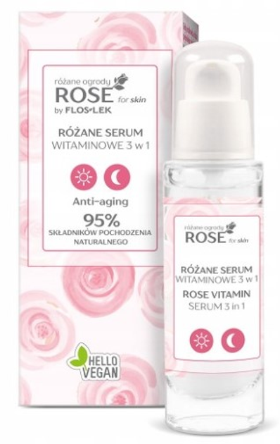 Сироватка для обличчя Floslek Rose For Skin Rose Gardens Rose Vitamin 3 in 1 30 мл (5905043008646) - зображення 1