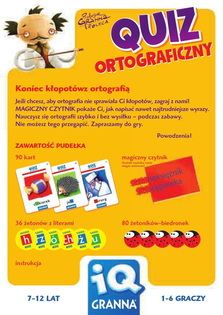 Gra planszowa Granna IQ Quiz Ortograficzny (5900221001471) - obraz 2